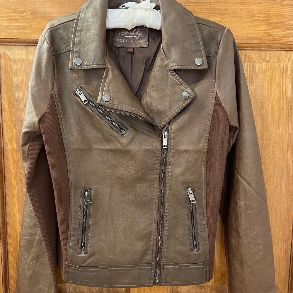 Vegan leather moto jacket small-NWT